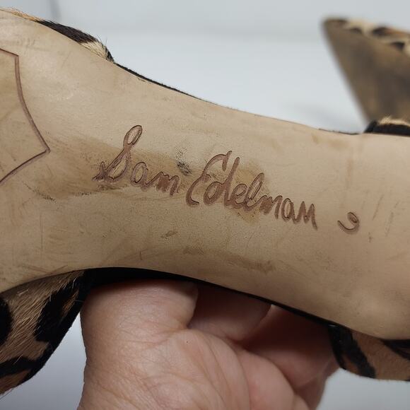 Sam Edelman "Delilah" Pointed Toe Cheetah Stiletto Heels Size 6 - Picture 7 of 8